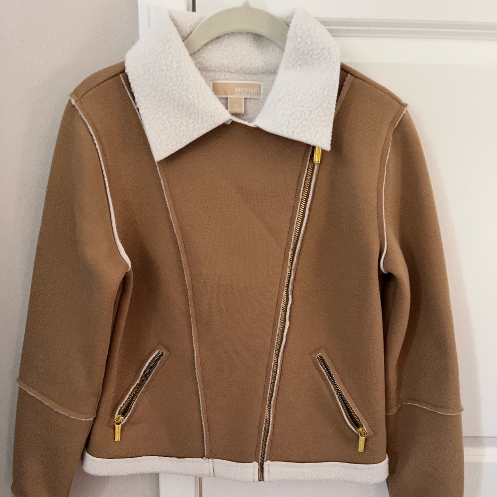 MICHAEL Michael Kors Tan Jacket with White Collar